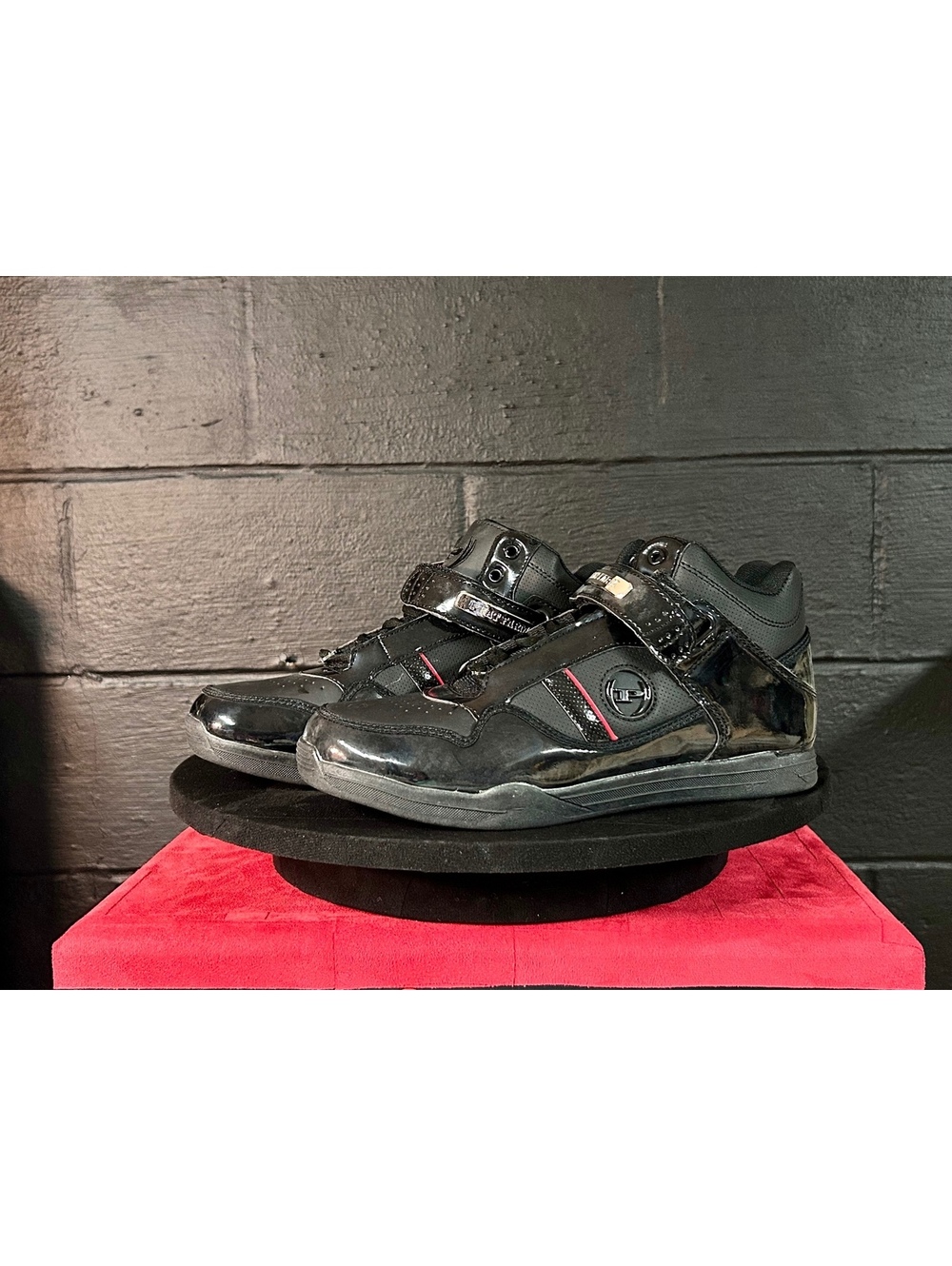 Y2K Phat Farm Twister Mens 10 Black Patent Sneakers NIB Rare